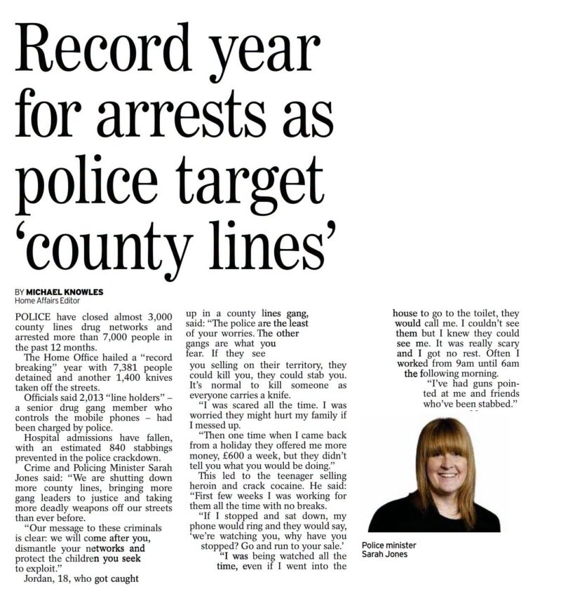 Newspaper clipping on record arrests