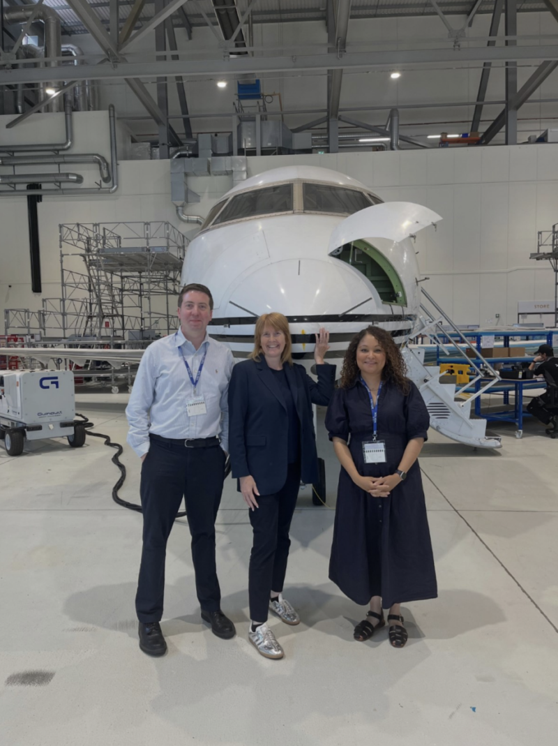 Liam Conlon, Sarah Jones, Natasha Irons at Biggin Hill Airport